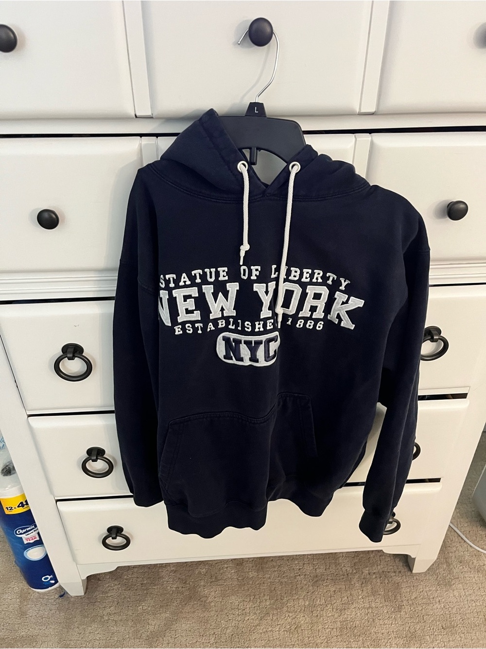 New York Graphic Navy Pullover Hoodie